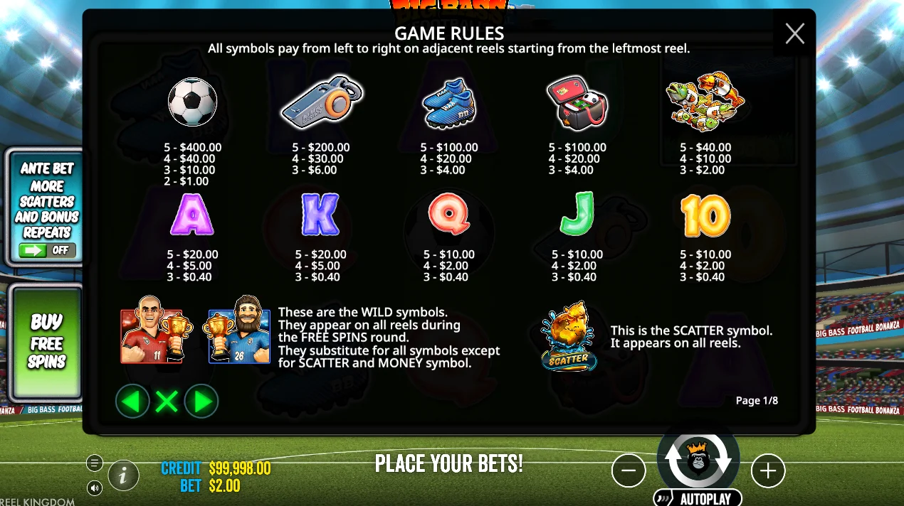 Big Bass Football Bonanza Free Spins and Bonus Features